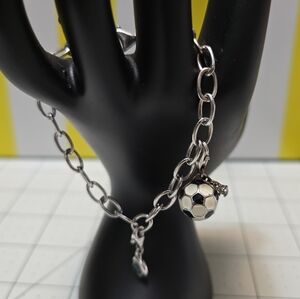Sterling Silver Soccer Ball Charm Bracelet